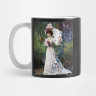 Lady Eleonor, 19th century lady in a garden Mug